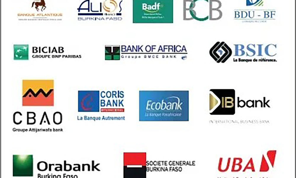 Logos de banques présentes au Burkina Faso