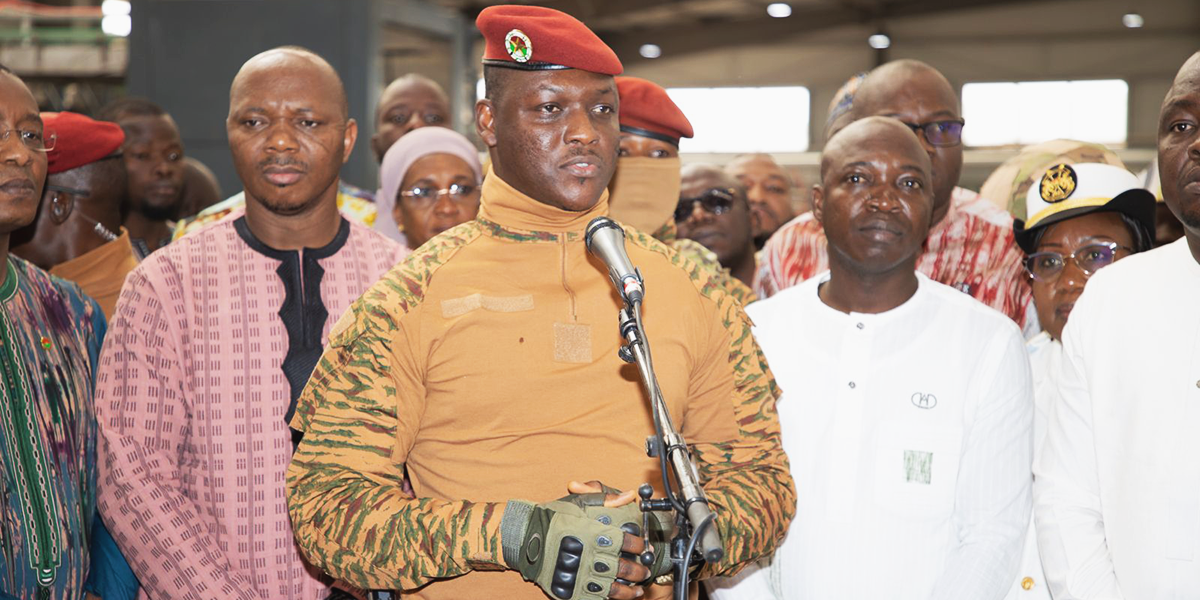 Le président du Faso, le capitaine Ibrahim Traoré lors de l'inauguration de l'usine de tomate